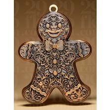 Barok Desenli Zencefilli Adam Süsü - Klasik Yılbaşı Dekoru (Pla)