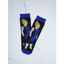 Mavi Anime Desenli Renkli Çorap