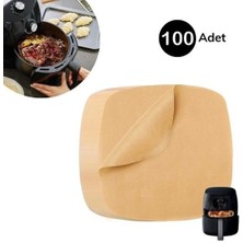 100 Adet Air Fryer Pişirme Kağıdı Tek Kullanımlık Yağ Su Geçirmez Yapışmaz Deliksiz Düz Kare Model