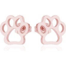 Midnight Shine 🐾 Minimal Pati Küpe | Paslanmaz Çelik | Altın & Gümüş Kaplama