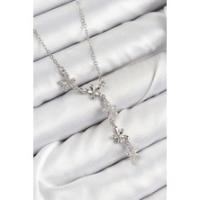 Ayder Timya 316L Çelik Zirkon Taşlı Çiçek Model Gümüş Renk Kadın Kolye - TJ-BKO10406 TG/Tmya1395 223817