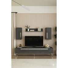 Yumedi Design TVR1803AS - Dünya Tv Ünitesi Takımı 180CM Antrasit-Silver