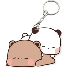 ADA 3D Dudu Bubu Panda Ayıcık Çift Anahtarlık Seti Sevgiliye Özel Hediye Çanta Süsü Charm Sevgililer Günü