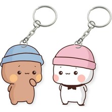 ADA 3D Dudu Bubu Panda Ayıcık Çift Anahtarlık Seti Sevgiliye Özel Hediye Çanta Süsü Charm Sevgililer Günü