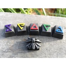 ADA 3D 6 Parça The Witcher Efsanevi Canavar Avcısı Büyü Işaretleri ve Kurt Sembolü 6'lı Klavye Seti