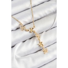 Ayder Timya 316L Çelik Zirkon Taşlı Çiçek Model Gold Renk Kadın Kolye - TJ-BKO10407 TG/Tmya1395 223818