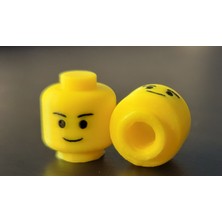 ADA 3D LEGO Brick Head Sarı Gülen Yüzlü Blok Oyuncak Kafa Tasarımlı 4 Adet Oto Sibop Kapağı