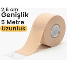 Brentino Kinezyo Ağrı Bandı 2.5cm x 5m Ten Rengi Esnek Nefes Alır Suya Dayanıklı Spor Bant Kas Destek Eklem