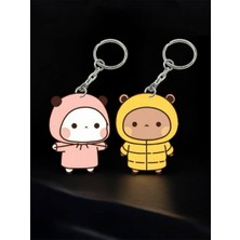 ADA 3D Dudu Bubu Panda Ayıcık Çift Anahtarlık Seti Sevgiliye Özel Hediye Çanta Süsü Charm Sevgililer Günü