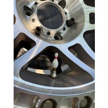 ADA 3D Beyaz Kırmızı Bowling Labutu Şeklinde Spor Tasarım Oto Sibop Kapağı 4 Adet