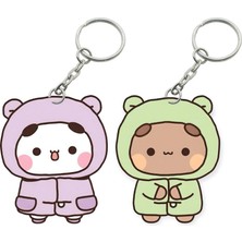 ADA 3D Dudu Bubu Panda Ayıcık Çift Anahtarlık Seti Sevgiliye Özel Hediye Çanta Süsü Charm Sevgililer Günü