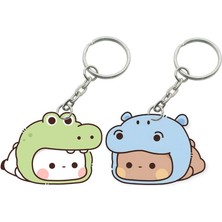 ADA 3D Dudu Bubu Panda Ayıcık Çift Anahtarlık Seti Sevgiliye Özel Hediye Çanta Süsü Charm Sevgililer Günü