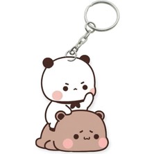 ADA 3D Dudu Bubu Panda Ayıcık Çift Anahtarlık Seti Sevgiliye Özel Hediye Çanta Süsü Charm Sevgililer Günü