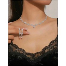 Shopidik Minimalist Şık Abiye Takı Seti – Damla ve Markiz Taş Detayl