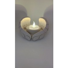 Melek Kanatları Tasarımlı Dekoratif Mumluk / Tealight Tutucu (3d Baskı)