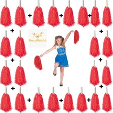 LTG Nova 12 Çift ( 24 Adet ) Kırmızı Renk 23 Nisan 19 Mayıs 29 Ekim Okul Gösteri Ponponları