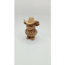 Kovboy Şapkalı Sevimli Boğa / Inek Figürü (Western Tema)