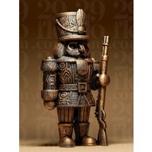 Barok Desenli Asker Figürü - Klasik Fındıkkıran Tarzı Heykel (Pla)