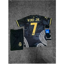 Alaturka Mix R.madridd Vini Jr 2023-24 Sezonu Dragon Desenli Konsept Çocuk Forması 4'lü Set (Black)