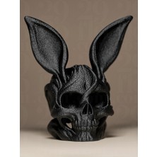 Tavşan Kulaklı Kuru Kafa Heykeli - Dekoratif 3D Baskı