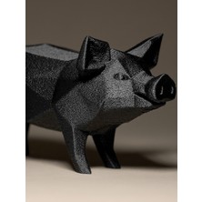Geometrik Domuz Figür Biblo - Modern Low-Poly Dekorasyon