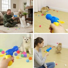 20 Adet Renkli Peluş Toplu Kedi Oyun Tabancası - Kedi Egzersiz ve Oyun Aracı