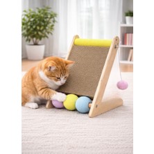 Pureza Ahşap Gövde Kedi Tırmalama Tahtası|   Oyun ve Tırmalama Platformu| Kedi Oyuncağı| Halat Sarımlı Toplu Oyun Alanı