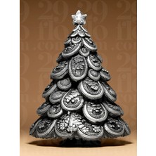 Sanatsal Kabartmalı Yılbaşı Ağacı Figür: Detaylı 3D Baskı Dekor