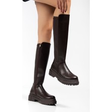 Arda Bayan ÇIZME812-300 Kahverengi Fermuarlı Günlük Kadın Çizme