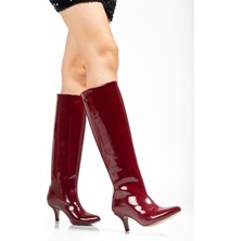 Arda Bayan ÇIZMESYT-2025 Bordo Rugan Günlük Kadın Çizme