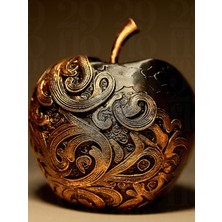 Fantastik Desenli Dekoratif Elma Heykeli - Sanatsal 3D Baskı (Pla)