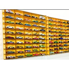Mrtemur Pleksi Kapaklı Hotwheels Duvar Rafı, Matchbox Duvar Rafı, Akrilik Kapaklı Araba Rafı, Sarı