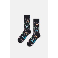 Happy Socks - Erkek Kutlama Desenli Pamuklu Çorap