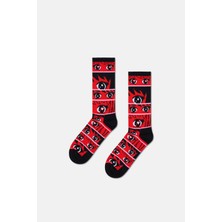 Happy Socks - Erkek Anime Çizgili Desenli Pamuklu Çorap