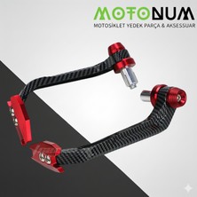 Motonum Mondial Drift L 125 Manet Koruma Karbon Desenli-Kırmızı DETAYLI-MKM03649