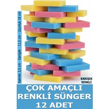 PC Premium Center Çok Amaçlı Renkli Sünger 12 Adet - Karışık Renkli - Etkinlik Için Uygundur - Oto Yıkama Süngeri