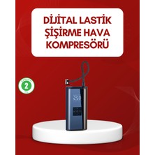 12V Uyumlu Çok Işlevli Akıllı Araç Lastik Pompası ( Lisinya )