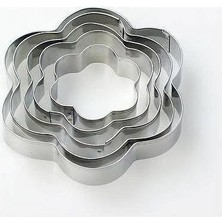 ForWhat Büro Ev Ofis Mutfağı Için 5parça Metal Çiçek Tasarımlı Kurabiye Kalıbı