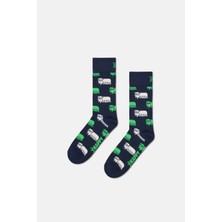 Happy Socks - Erkek Küçük Hayvan Desenli Pamuklu Çorap