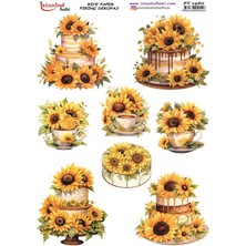 E Hobici Pirinç Dekopaj Kağıdı 30X42CM PT-1460 Ayçiçeği