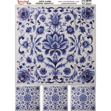 E Hobici Pirinç Dekopaj Kağıdı 30X42CM PT-3340 Mavi Çiçek