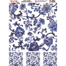 E Hobici Pirinç Dekopaj Kağıdı 30X42CM PT-2890 Mavi Çiçek