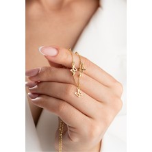Çekirdek Jewelry 925 Ayar Gümüş Altın Kaplama Şans Kolyeler