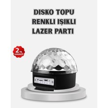 Hsc Bilişim LED Disko Küresi Bluetooth Hoparlörlü Ritimle Senkronize Döner Işıklı