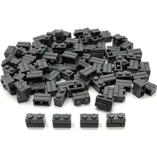 LEGO 100 Adet 1x2 Modifiyeli Duvar Parçası Koyu Gri 98283