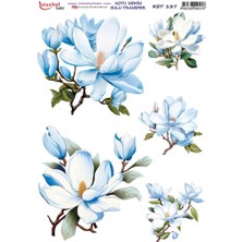 E Hobici Koyu Zemin Sulu Transfer Kağıdı 25X35CM KST-137 Çiçek