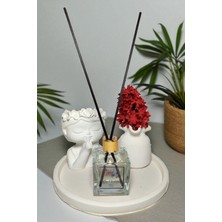 Besagu Home Vazo ve Oda Kokusu Seti - Şirin Çiçek Kız Vazo+Çiçek Şekilli Vazo+Oda Kokusu+Yuvarlak Tepsi