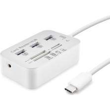 Ayder Timya Type-C Hub Combo 3*Usb3.0 + Ms + Sd + M2 + Tf 20Cm Beyaz HDX7029 TG/Tmya1395 221761