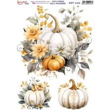 E Hobici Koyu Zemin Sulu Transfer Kağıdı 25X35CM KST-110 Bal Kabağı