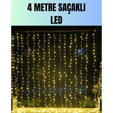 Hsc Bilişim 4 Metre Yılbaşı Şelale LED Perde Işık Ev Bahçe Dekor